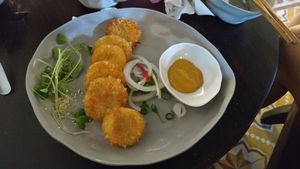 Potatoes cakes at Vegan Zone in Hoi An