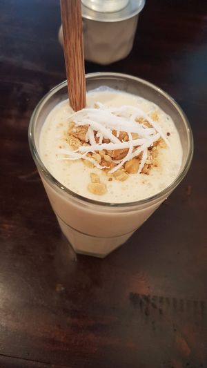 Banana and peanut energy smoothie at Vegan Zone in Hoi An
