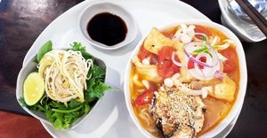 Noodle dish at Vegan Zone in Hoi An