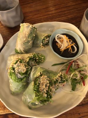 Vegan spring rolls at Vegan Zone in Hoi An