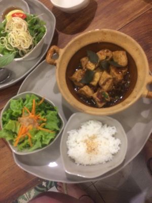 Lemongrass tofu at Vegan Zone in Hoi An