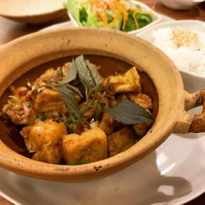 Lemongrass tofu at Vegan Zone in Hoi An