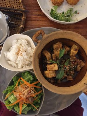 Lemongrass tofu - sooo good at Vegan Zone in Hoi An