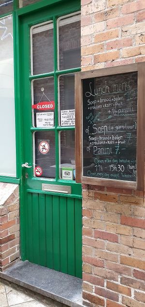 entrance (it was closed) at Soup in Bruges