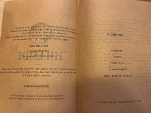 Menu, March 2024  at Hillside Kitchen & Cellar in Wellington