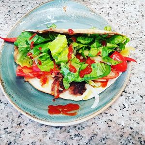 Taco vegan gyro at Pizza Con in Kos