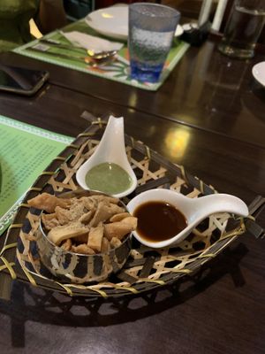 Snacks on the house  at Mayur Indian Kitchen in Taipei
