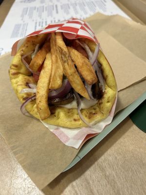 Mushroom gyros  at Vegan Food Tour Athens in Athens