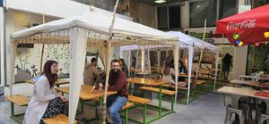 My friend and Tasos at vegan beat at Vegan Food Tour Athens in Athens