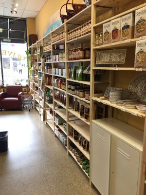 A great selection of vegan products at Olive del Mondo at Olive del Mondo in Providence