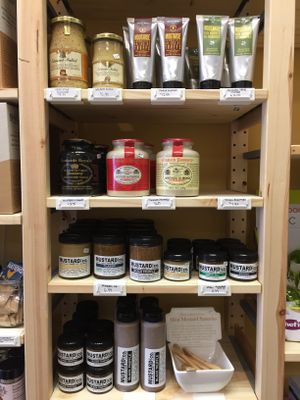 Great mustard selection at Olive del Mondo at Olive del Mondo in Providence