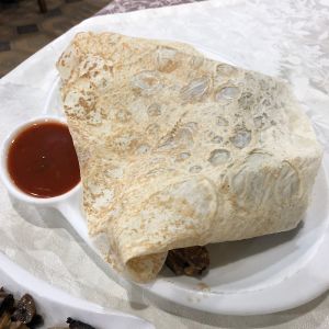 Made myself a vegan wrap at Karimbek in Samarkand