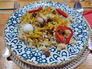 Vegetarian plov at Old City Restaurant in Samarkand