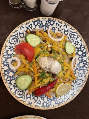 Vegan Pilaf/Plov  at Old City Restaurant in Samarkand