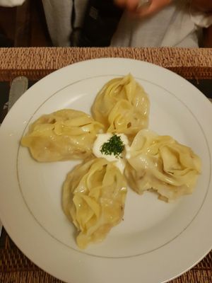 Dumplings with veggies at Old City Restaurant in Samarkand