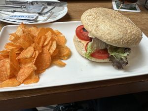 Vegan burger  at FRA - Goethe Bar - T1 in Frankfurt