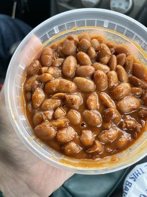 BBQ Baked beans (semi hard pinto beans with sauce)  at VelTree in Charlotte