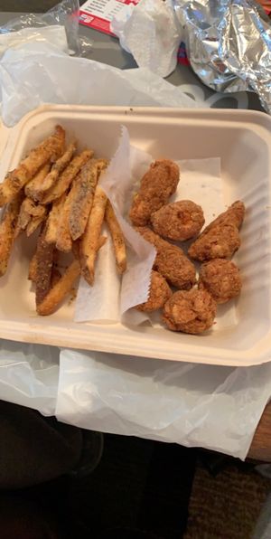 Chicken fingers with fries at VelTree in Charlotte