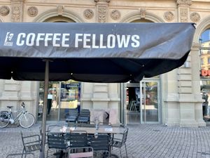 outside at Coffee Fellows in Mainz