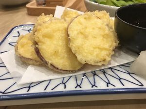 Sweet potato tempura at Sushi Ki in Kowloon