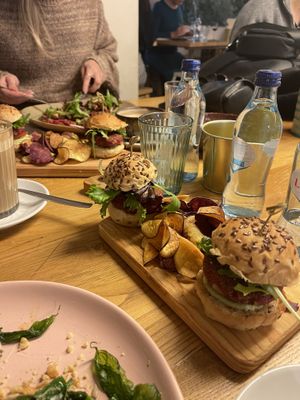 Mini burgers  at Fauna & Flora in Lisbon
