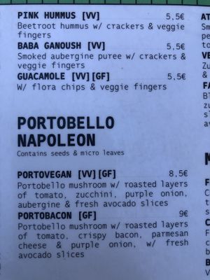 VV = vegan   at Fauna & Flora in Lisbon