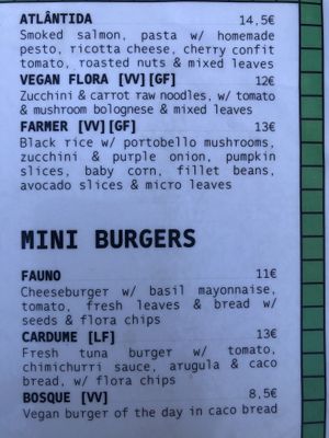 VV = vegan   at Fauna & Flora in Lisbon