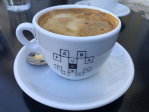 Delicious long black  at Fauna & Flora in Lisbon