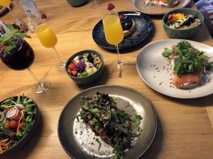 Forest toast, acai bowl, mimosa and others at Fauna & Flora in Lisbon