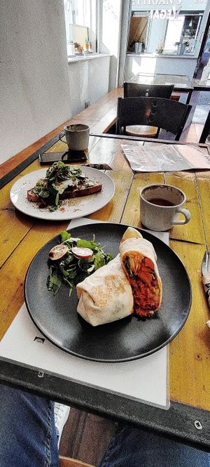 Vegan breakfast burrito at WokeCup Cafe in Dublin