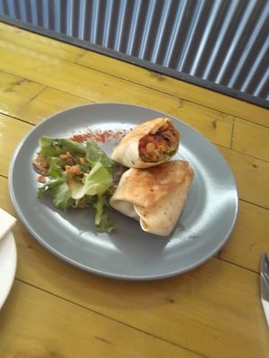 Vegan breakfast burrito at WokeCup Cafe in Dublin