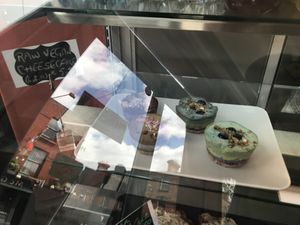 Vegan cashew cheesecake at WokeCup Cafe in Dublin