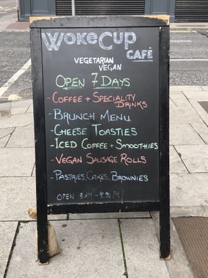 Menu Board at WokeCup Cafe in Dublin