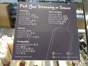 Dressings and sauces at Giardino Gourmet Salads in Naples