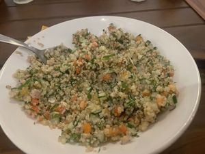 Cold quinoa veggie salad   at La Cocina in Samaipata