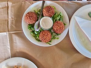 Falafel and hummus at Zaatar Lebanese Syrian Cuisine in Ayia Napa