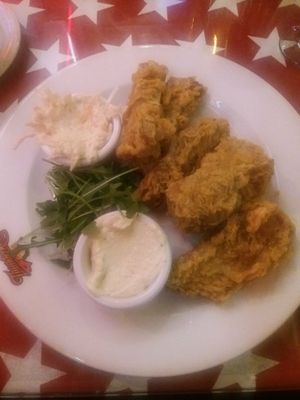 Chick hun strips with garlic mayo and slaw at Thunder Road Cafe in Dublin