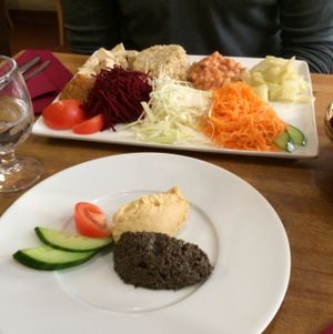 starter and main dish.  at Veget'Halles in Paris