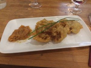 mushrooms with chutney  at Veget'Halles in Paris