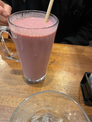 Framboise vegan lassi  at Veget'Halles in Paris