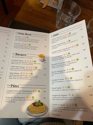 Menu  at Veget'Halles in Paris