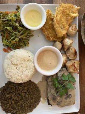 Delicious! Seitan based.   at Veget'Halles in Paris