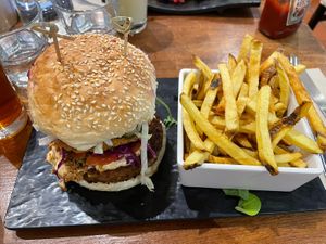 Mega burger  at Veget'Halles in Paris