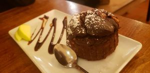 Chocolate cake at Veget'Halles in Paris
