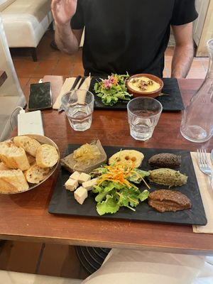 Assiette Veget’Halles and camembert  at Veget'Halles in Paris