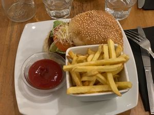 Burger and Fries  at Veget'Halles in Paris