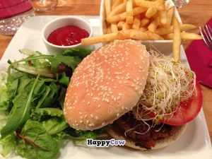 Burger and Fries at Veget'Halles in Paris