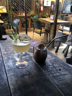 Royal Hawaiian and Moscow mule   at Barba Negra in Holbox