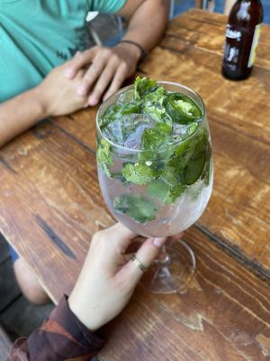 Coriander cocktail lol!  at Barba Negra in Holbox