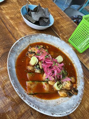 Aguachile is recommended 10/10   at Barba Negra in Holbox